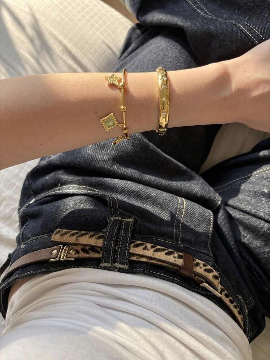 Star Dangle Cuff Bracelet (Stainless Steel)