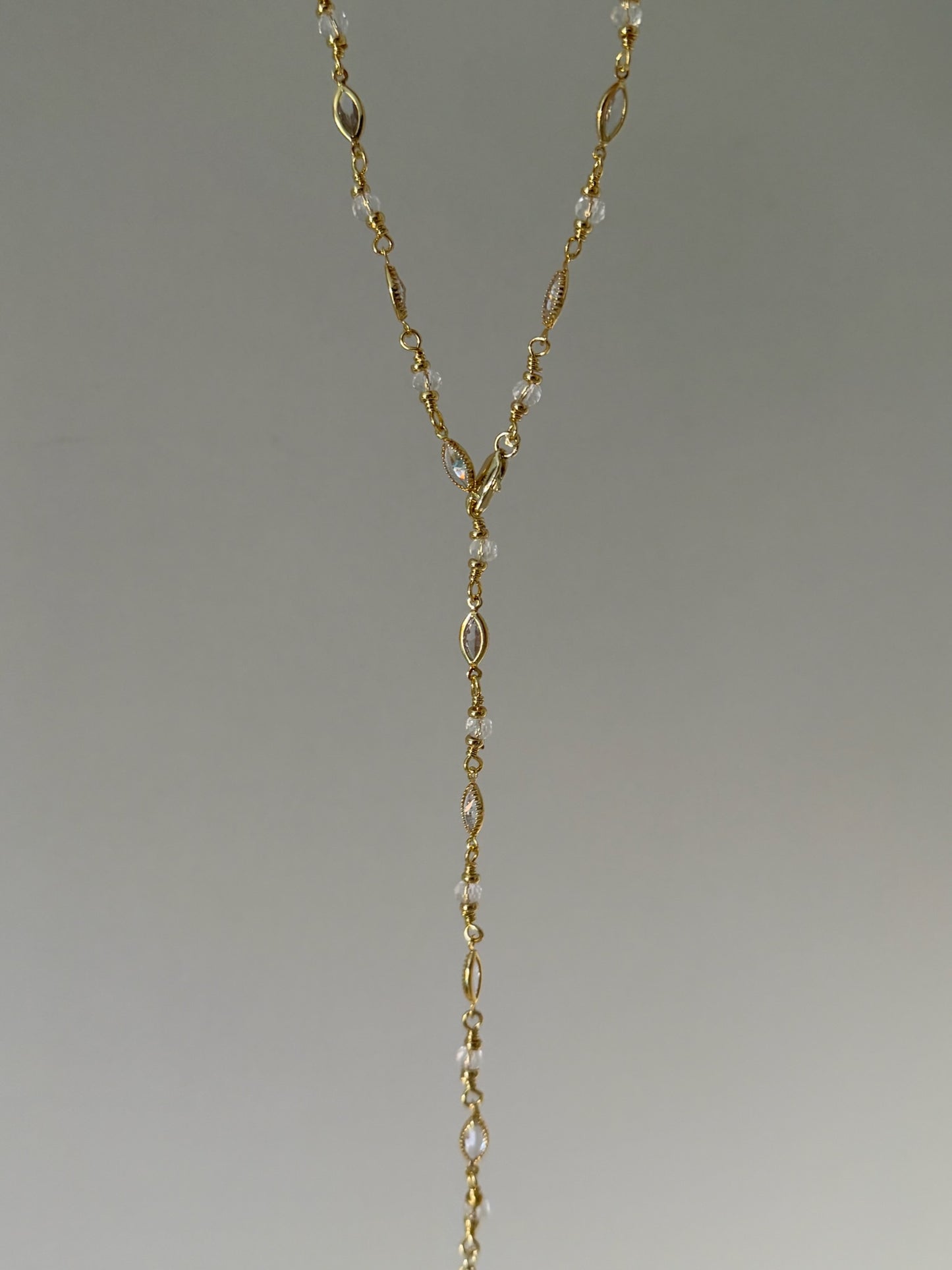 Crystal Drop Necklace (Gold-Plated)