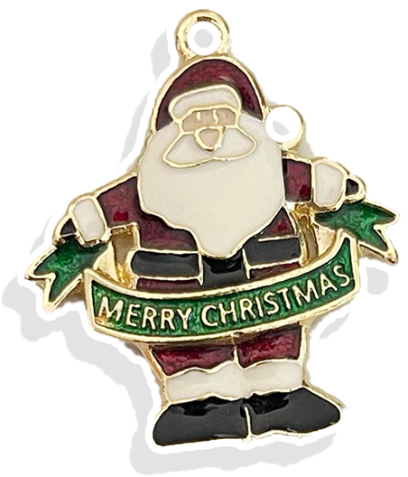 Happy Santa Charm- Gold Plated