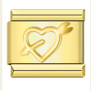 Hearts All Around - Gold Italian Charm