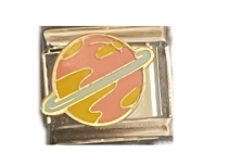 Colourful Saturn - Silver Italian Charm