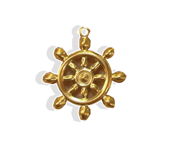 boat wheel charm- stainless steel