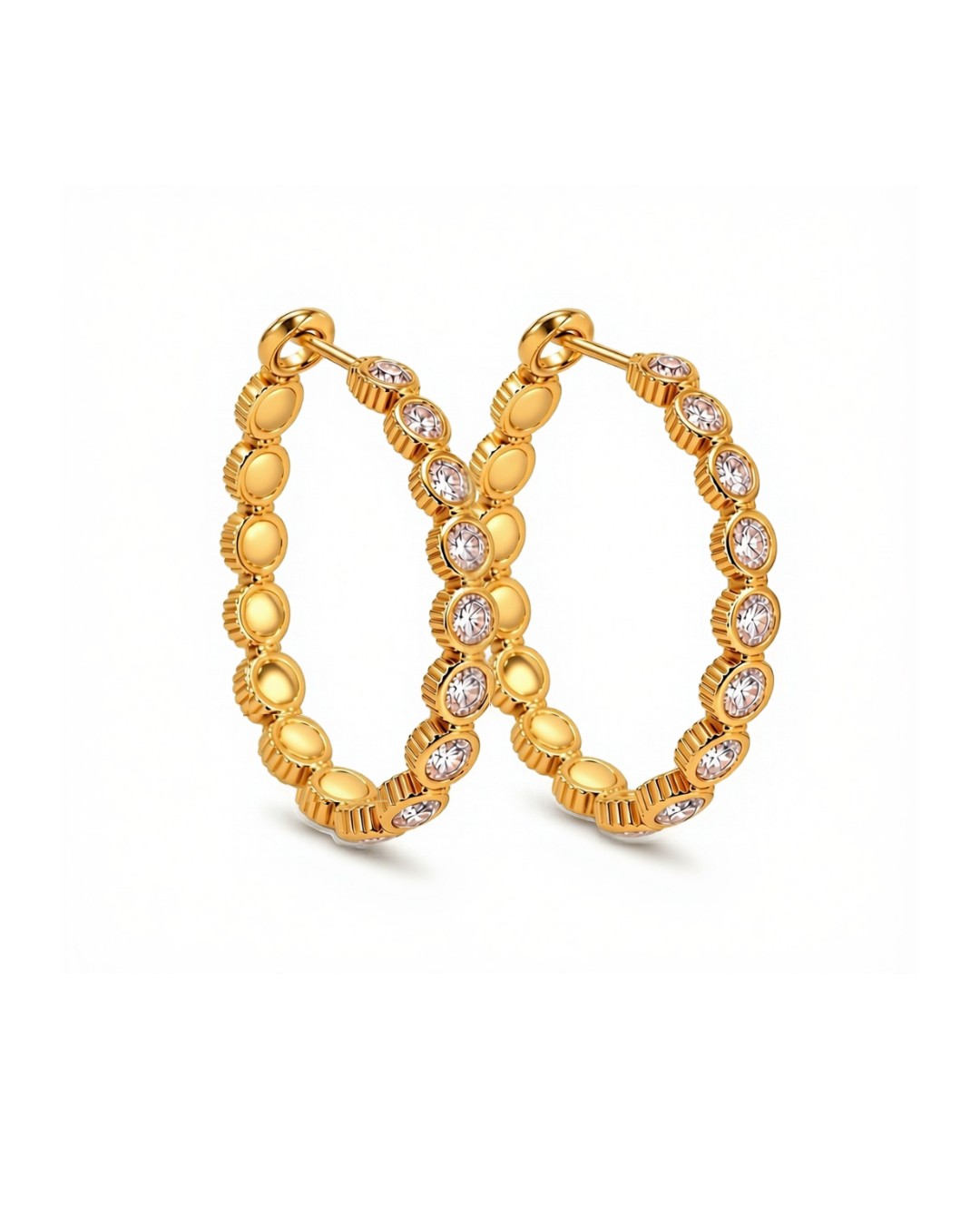 crystal statement hoops- stainless steel