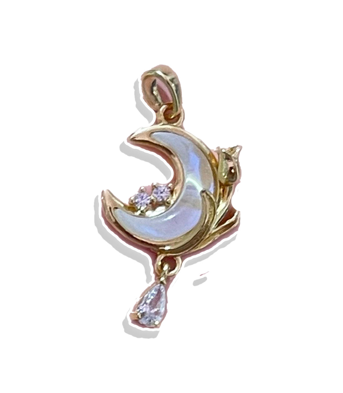 Crystal Moon- Gold Plated Charm