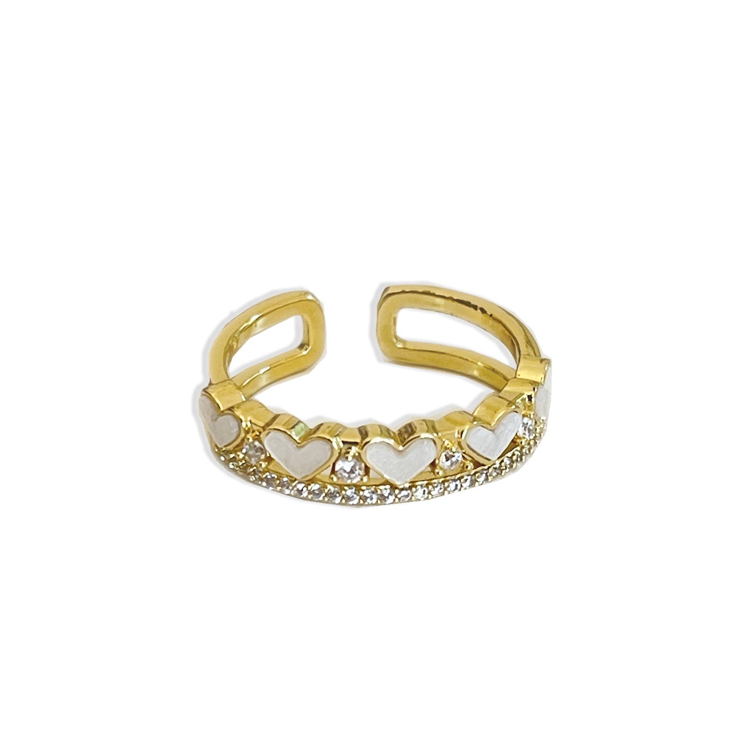 Mini Hearts Gold Plated Ring