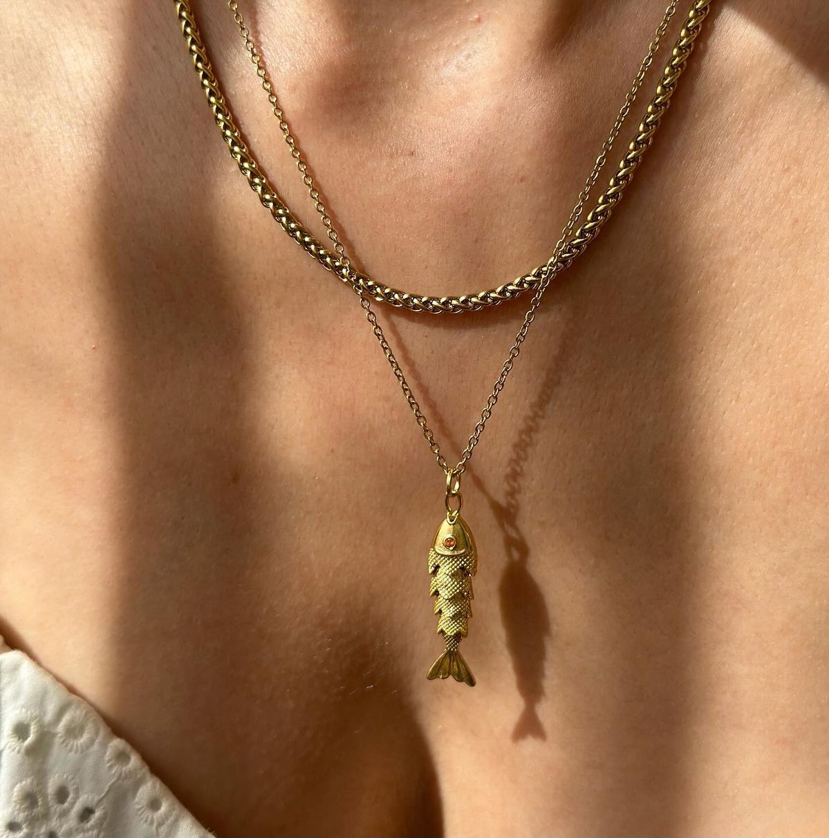 Statement Fish Necklace- Stainless Steel
