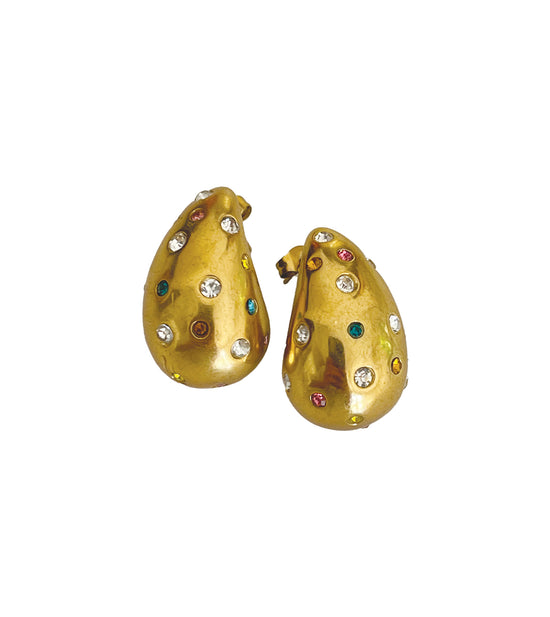 Crystal Studs Drop Earrings (Stainless Steel)