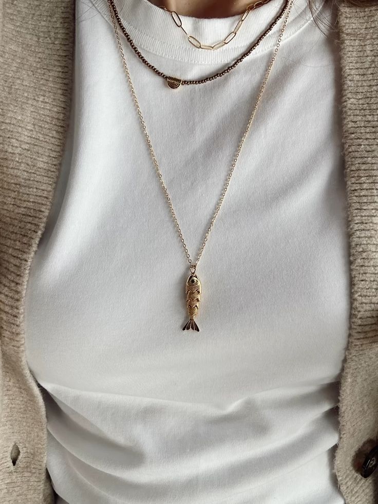 Statement Fish Necklace- Stainless Steel