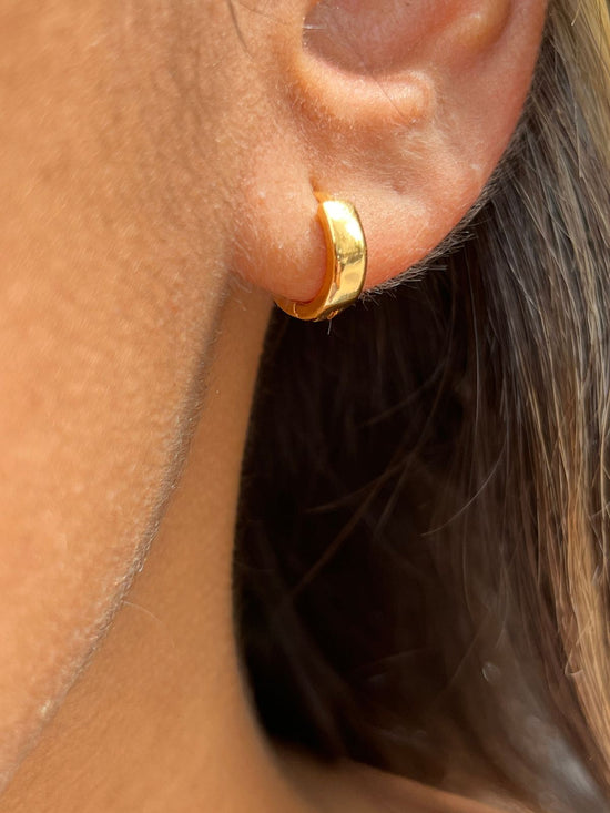 Mini Thick Hoop Earrings (Gold Plated)