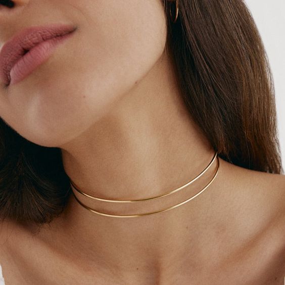 Layered Gold Choker- Stainless Steel