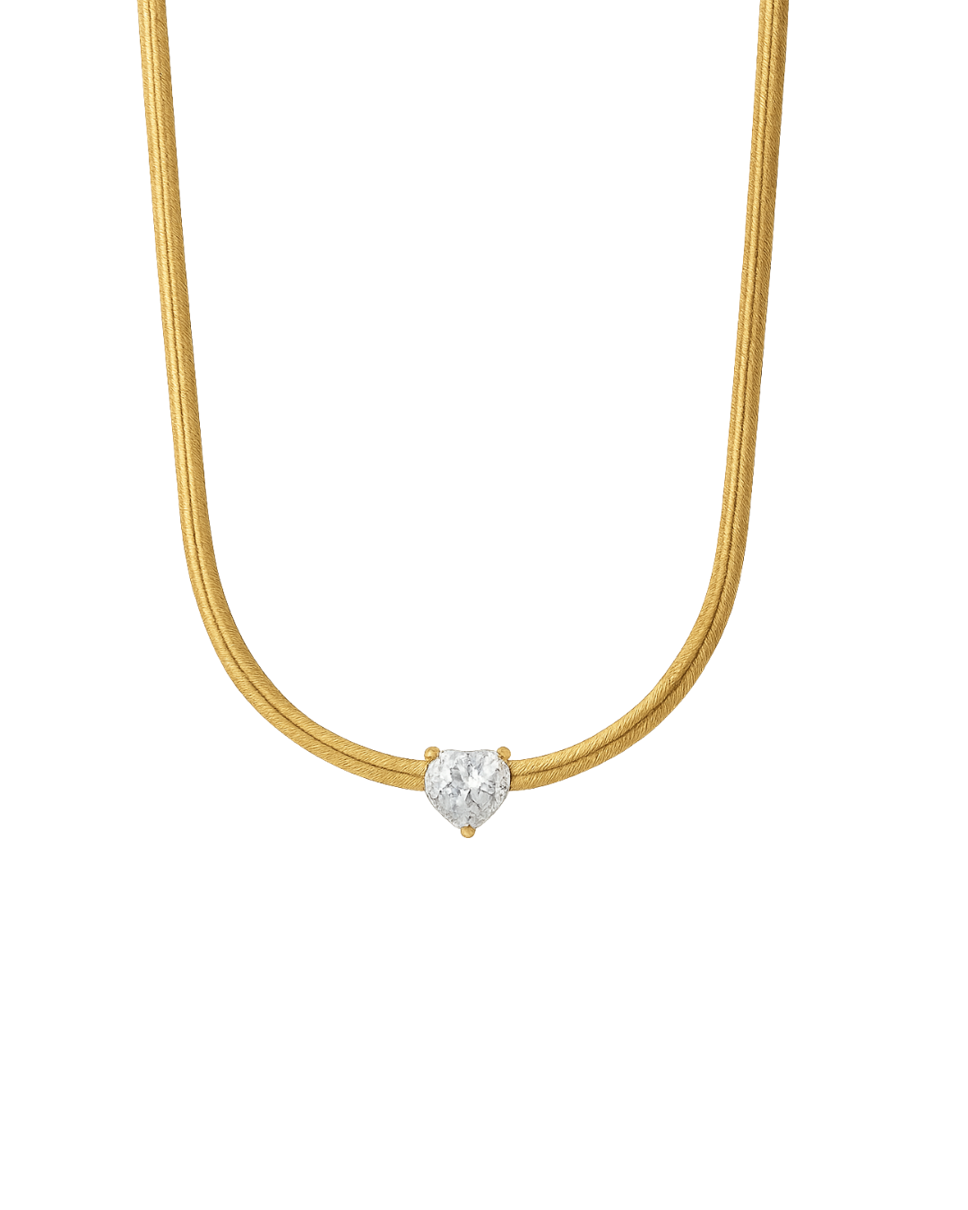 Dainty-Heart Snake Necklace- Stainless Steel