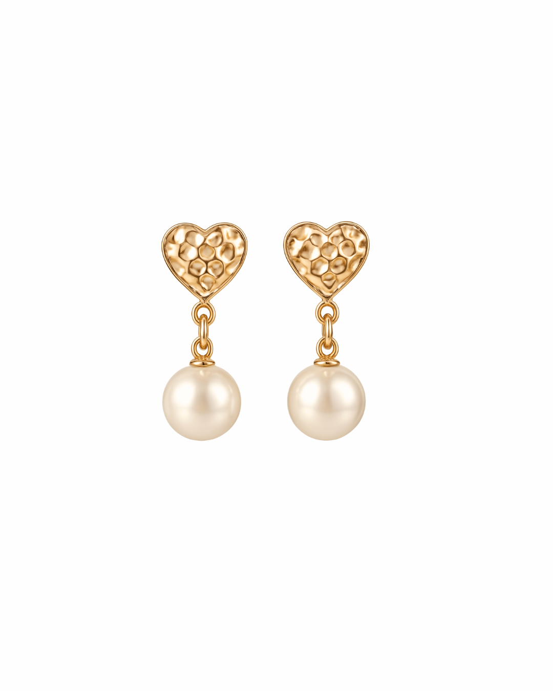 Heart Pearl Dangle Earrings