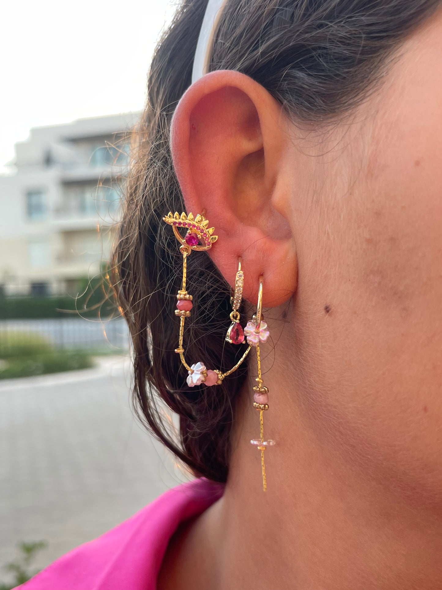 Pink Barbie Gold-Plated Ear Set