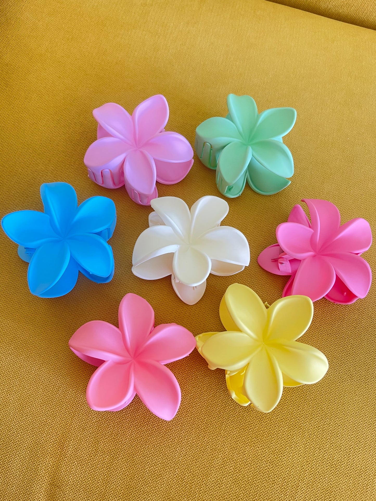 Solid Hawaiian Flower Claw Clip