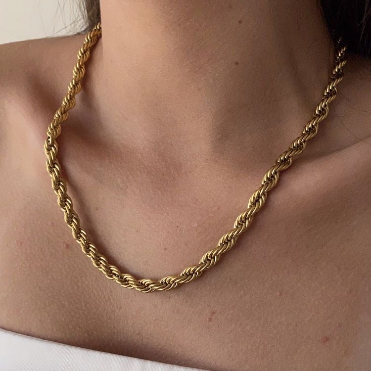 Thick Twisted Necklace (Stainless Steel)