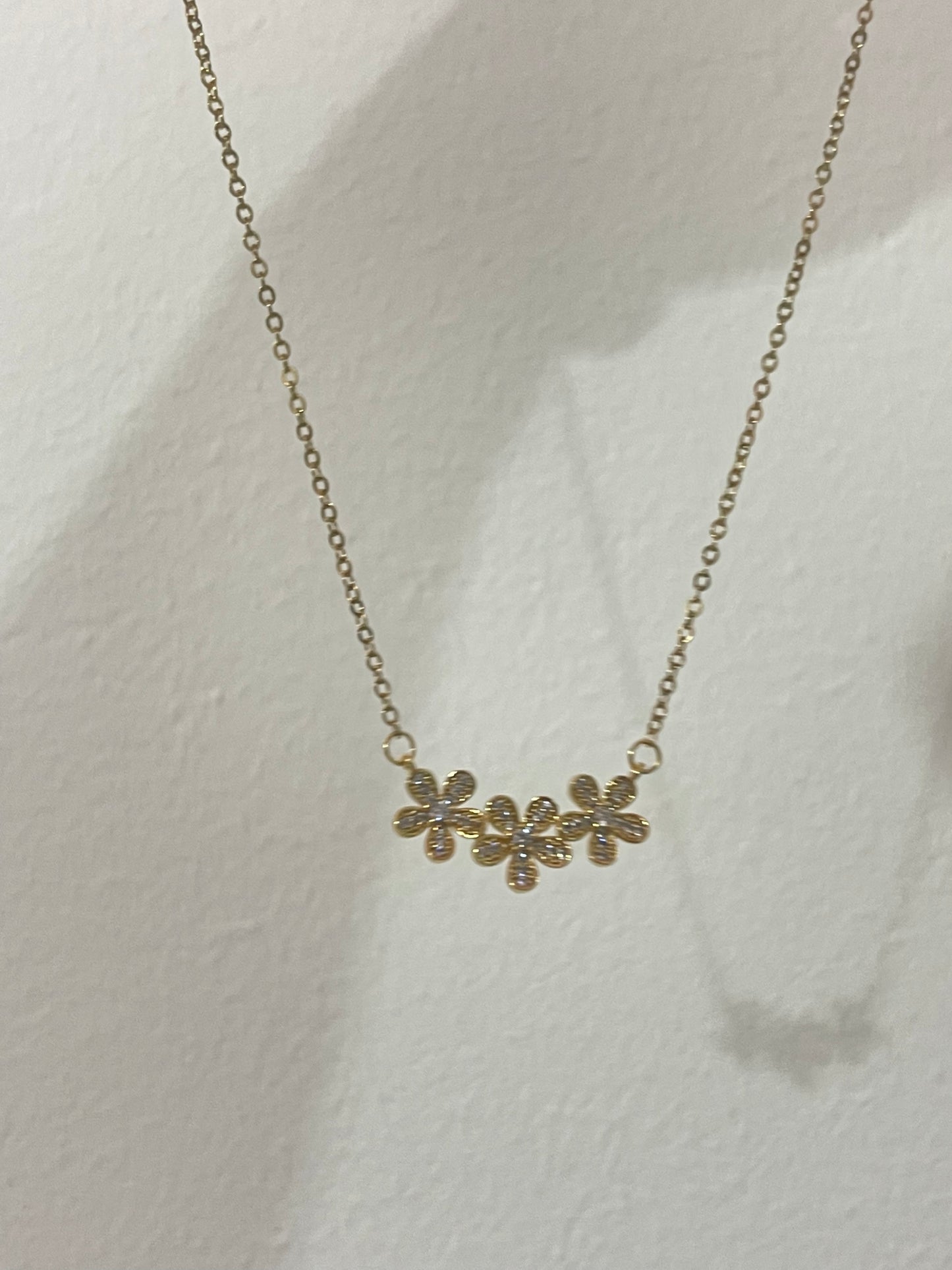 Triple Flower Stainless Steel Necklace
