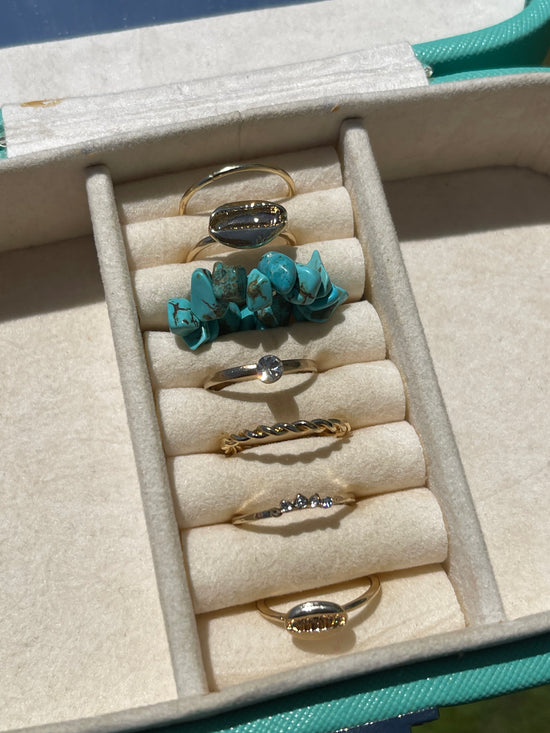 Blue Beach Ring Set