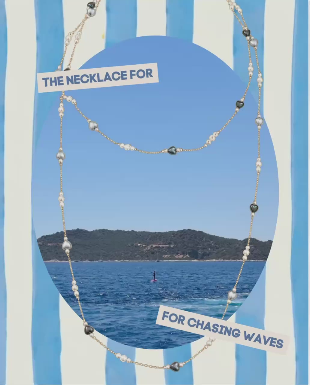 Load and play video in Gallery viewer, endless blue pearls necklace (stainless steel)
