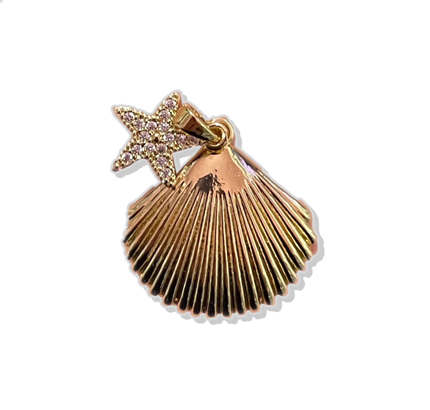 Layered Shell Charm- Gold Plated