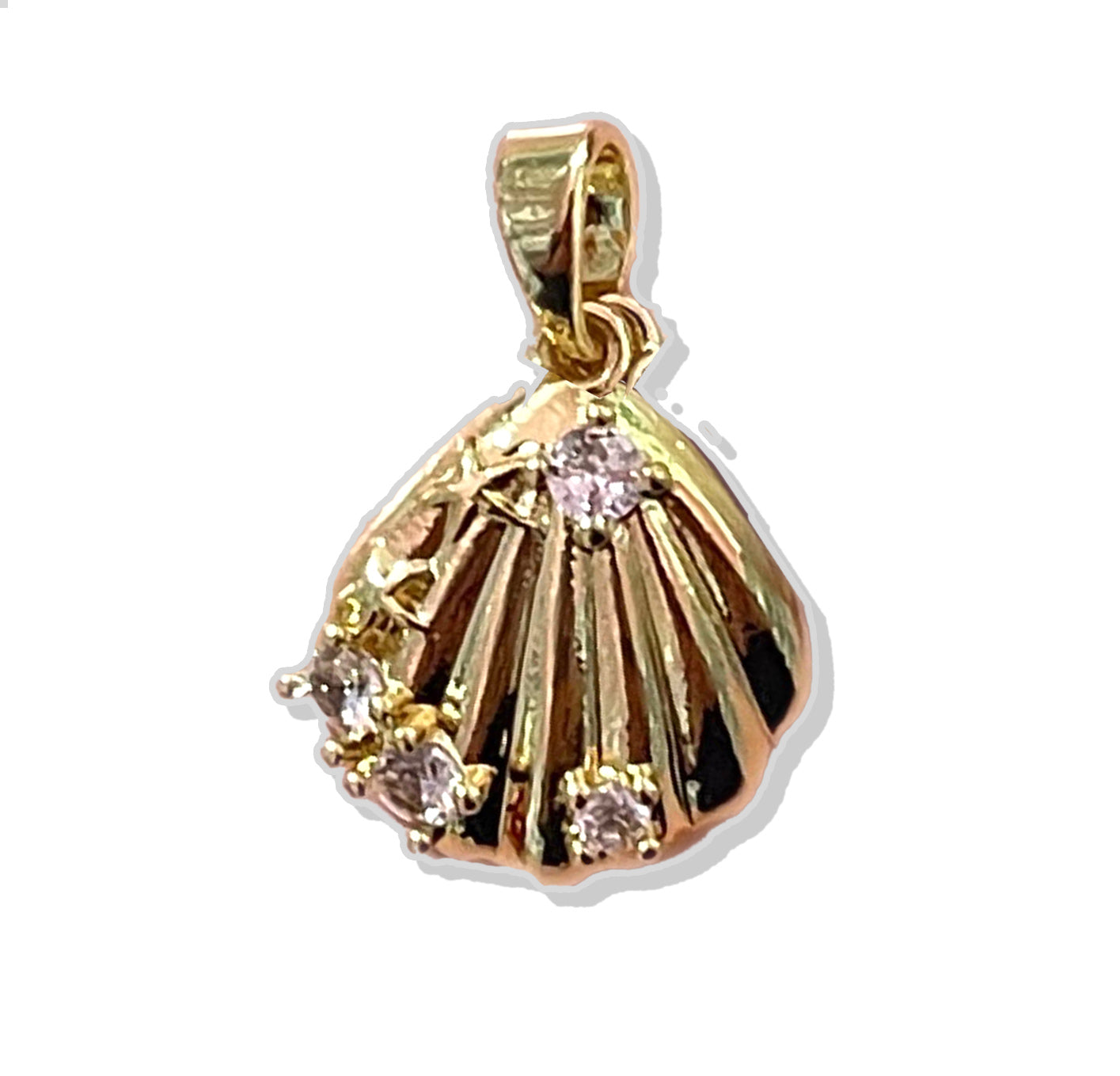 Crystal Shell Gold Plated Charm