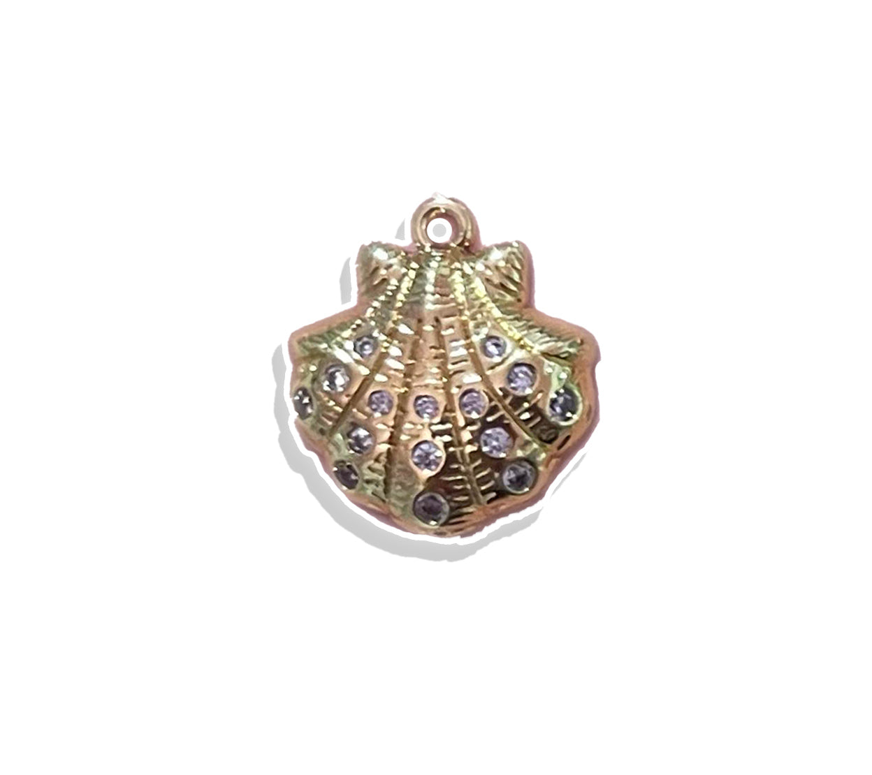 Rainbow Seashell Charm- Gold Plated