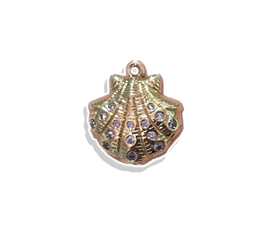 Rainbow Seashell Charm- Gold Plated