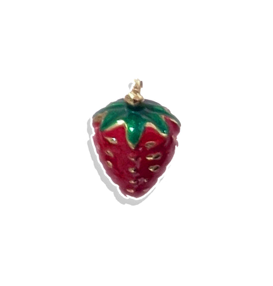 Chunky Strawberry Charm- Gold Plated