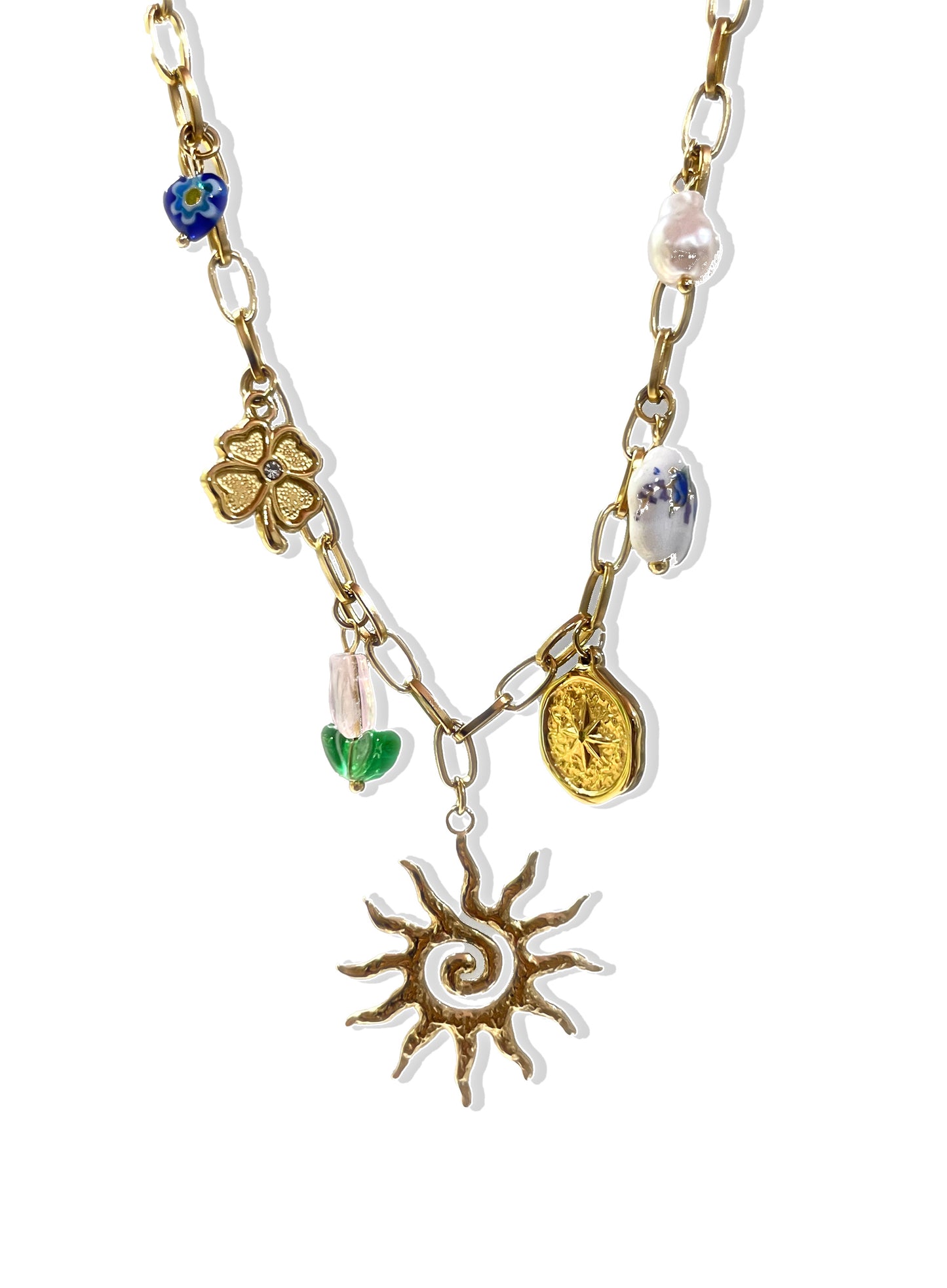 Sunlight Charm Necklace- Stainless Steel
