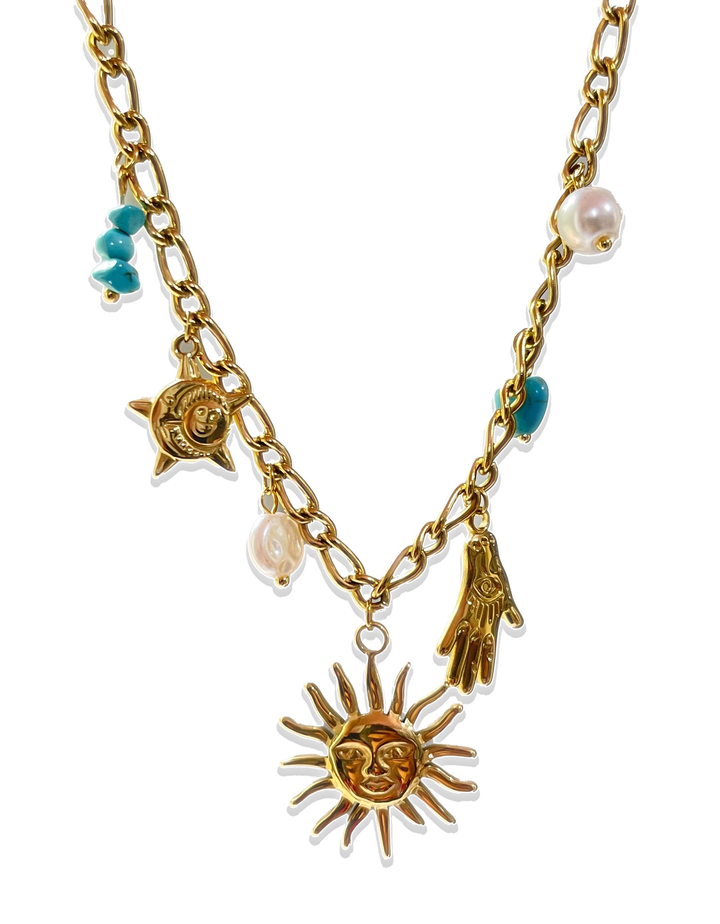 Sunlight Charm Necklace- Stainless Steel