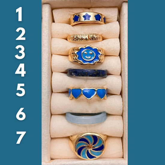 Blue Wave Single Rings