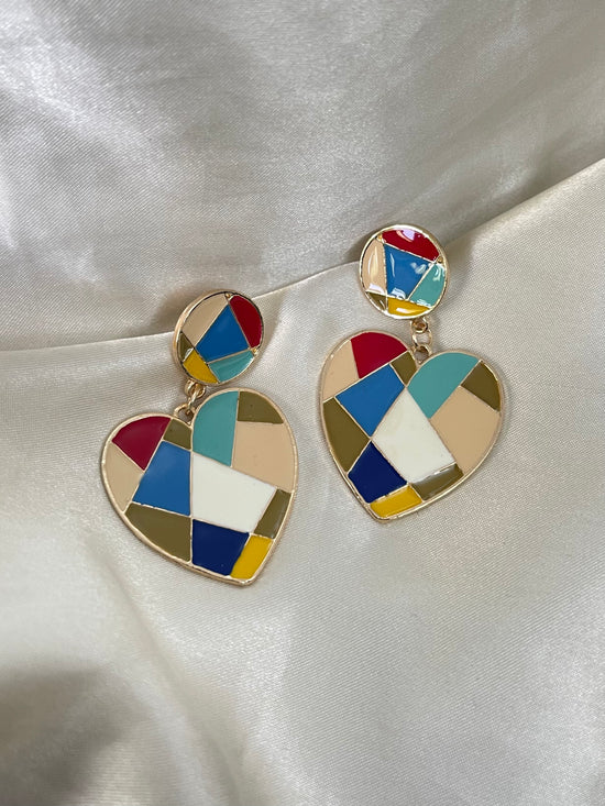 Heart Mosaic Earrings